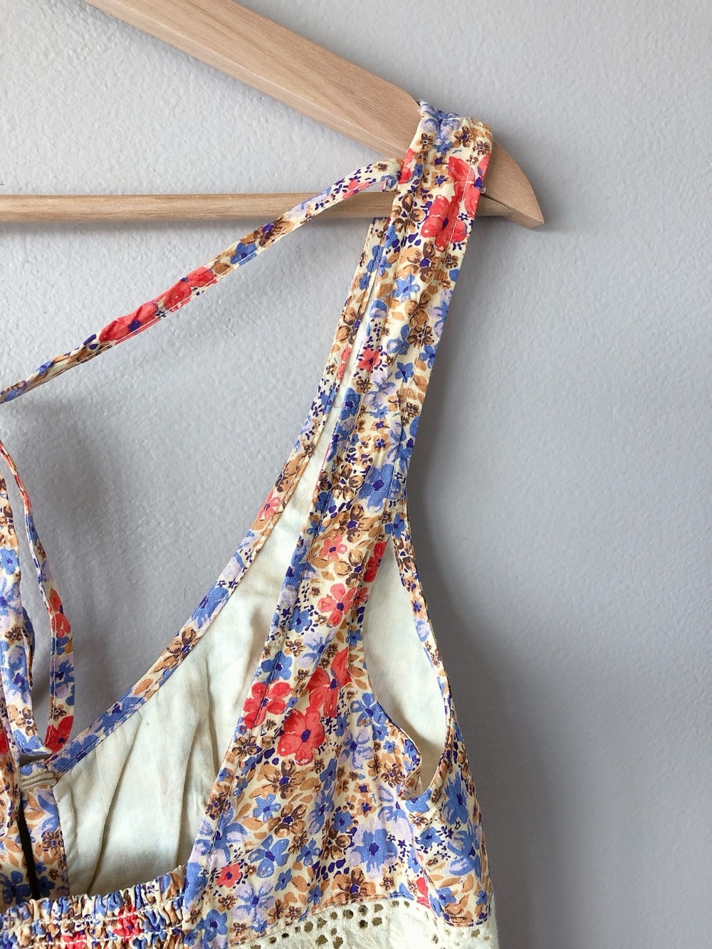 Free People Kiana lace printed tank top medium floral shirt - Picture 9 of 15